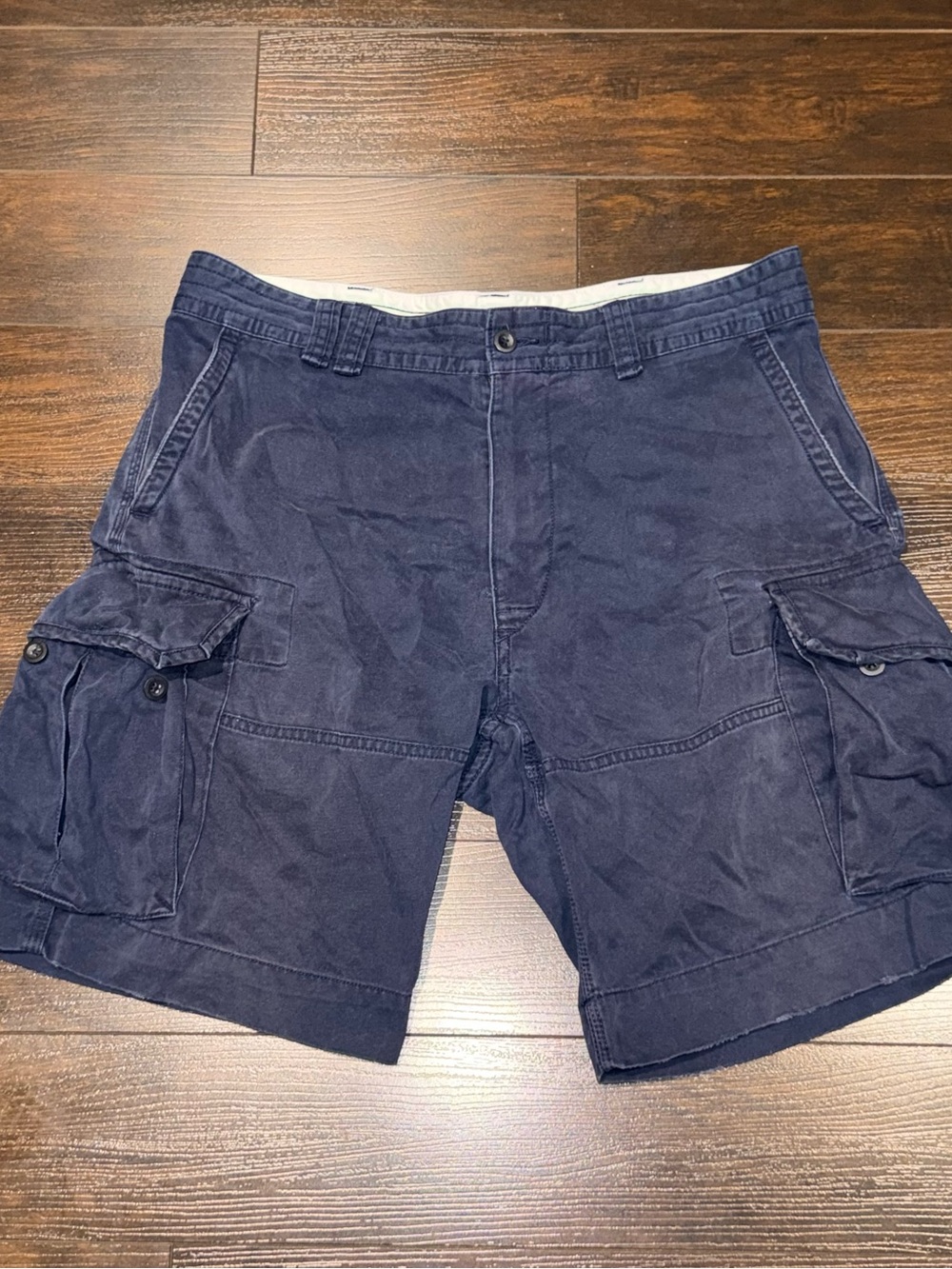 Polo Ralph Lauren Mens Size 36 Cargo 10” Shorts Navy Blue Military Baggy